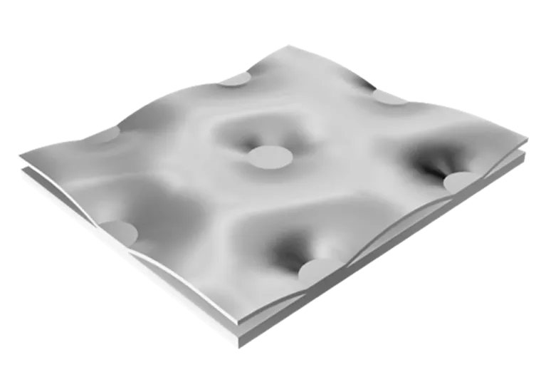 Single embossed pillow plate cross-section diagram